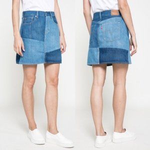 Levi's Patchwork Denim Mini Skirt Size 27